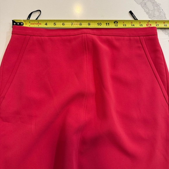 Anne Klein Career Business Pencil Skirt Breton Red Pockets Zipper Women’s 12 NWT - Picture 6 of 8